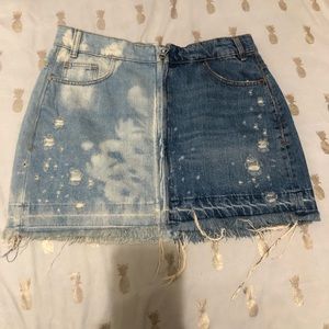 Two-Toned Denim Skirt